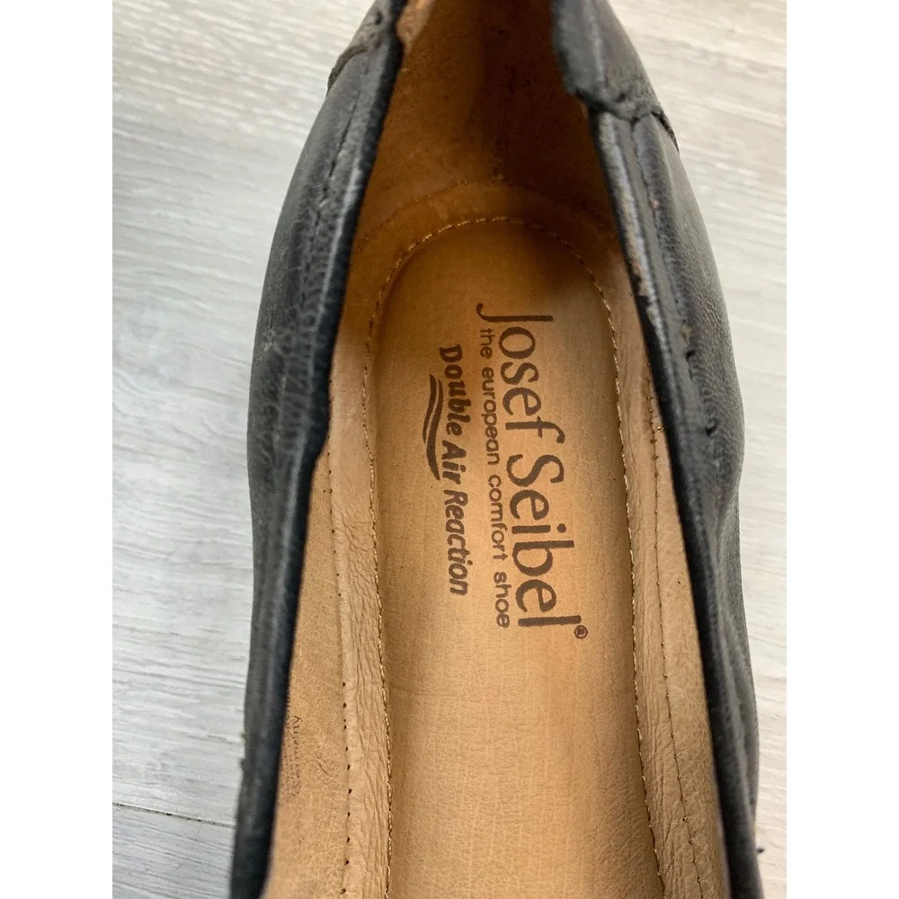 Josef Seibel‎ Pippa Women's Black Leather Perforated 7.5 Ballet Casual Flats